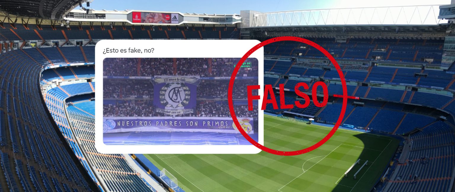 Tifo del Real Madrid manipulado