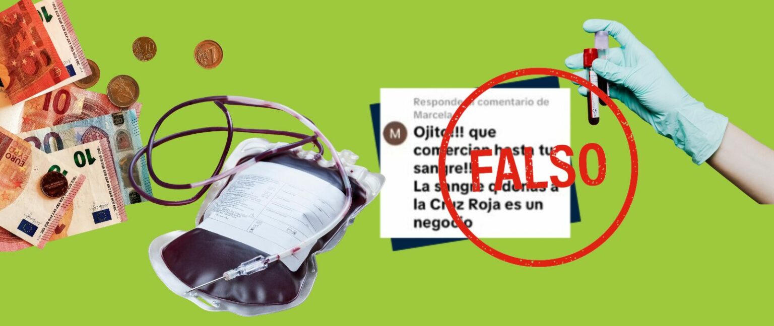 Cruz roja no vende la sangre que donas