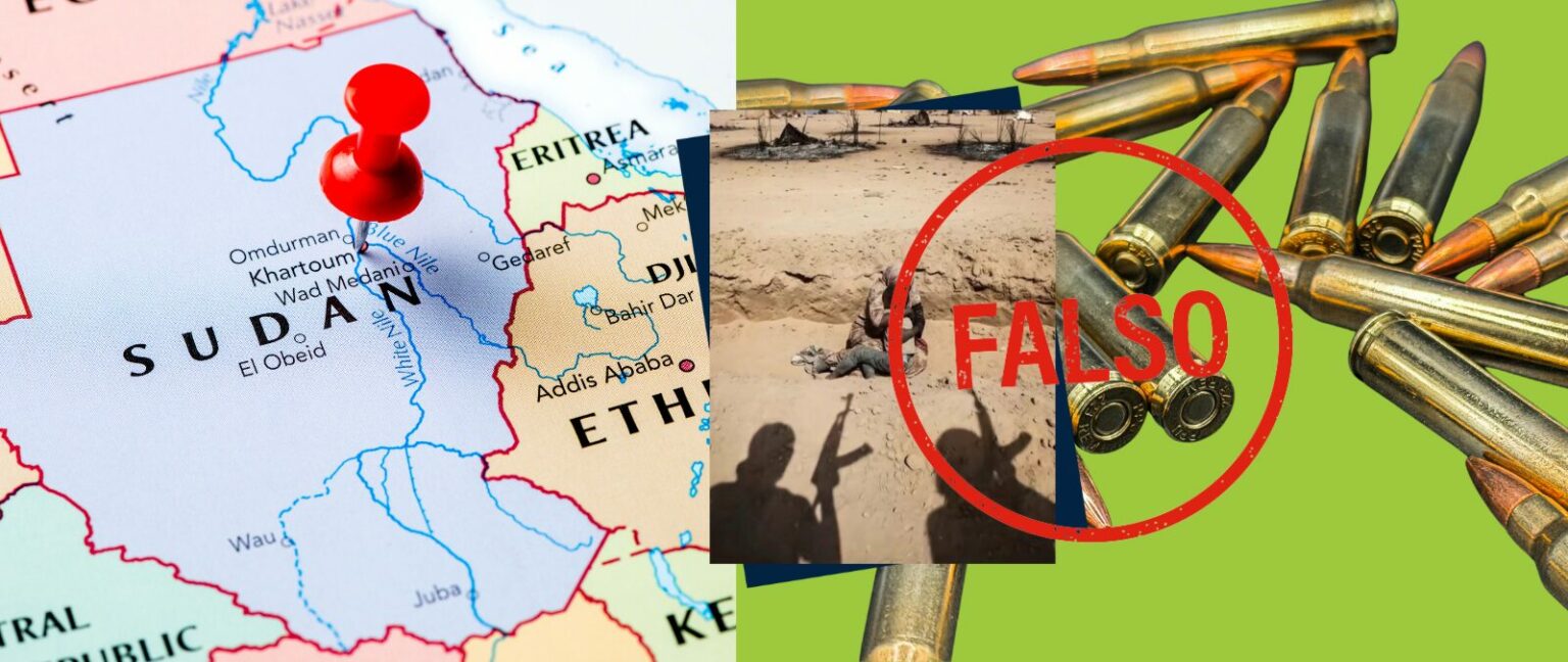 Esta imagen que muestra a una mujer abrazando a un niño antes de ser fusilada en Sudán no es real