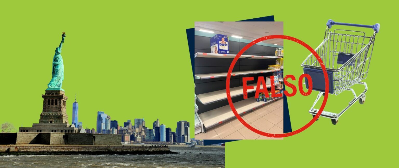 Foto de un supermercado desabastecido: ni es actual ni fue tomada en Nueva York
