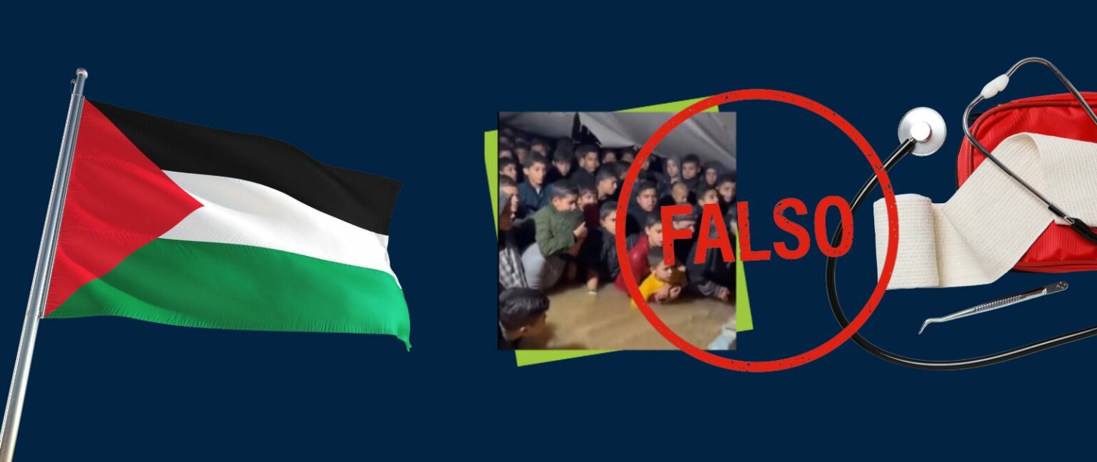 Cuidado con este vídeo falso de gazatíes hacinados en una tienda inundada