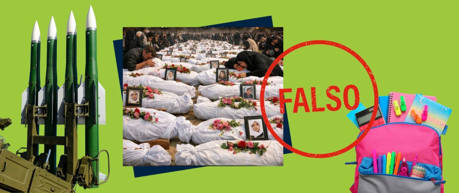 Esta imagen del funeral de las niñas en Minab (Irán) está generada por IA