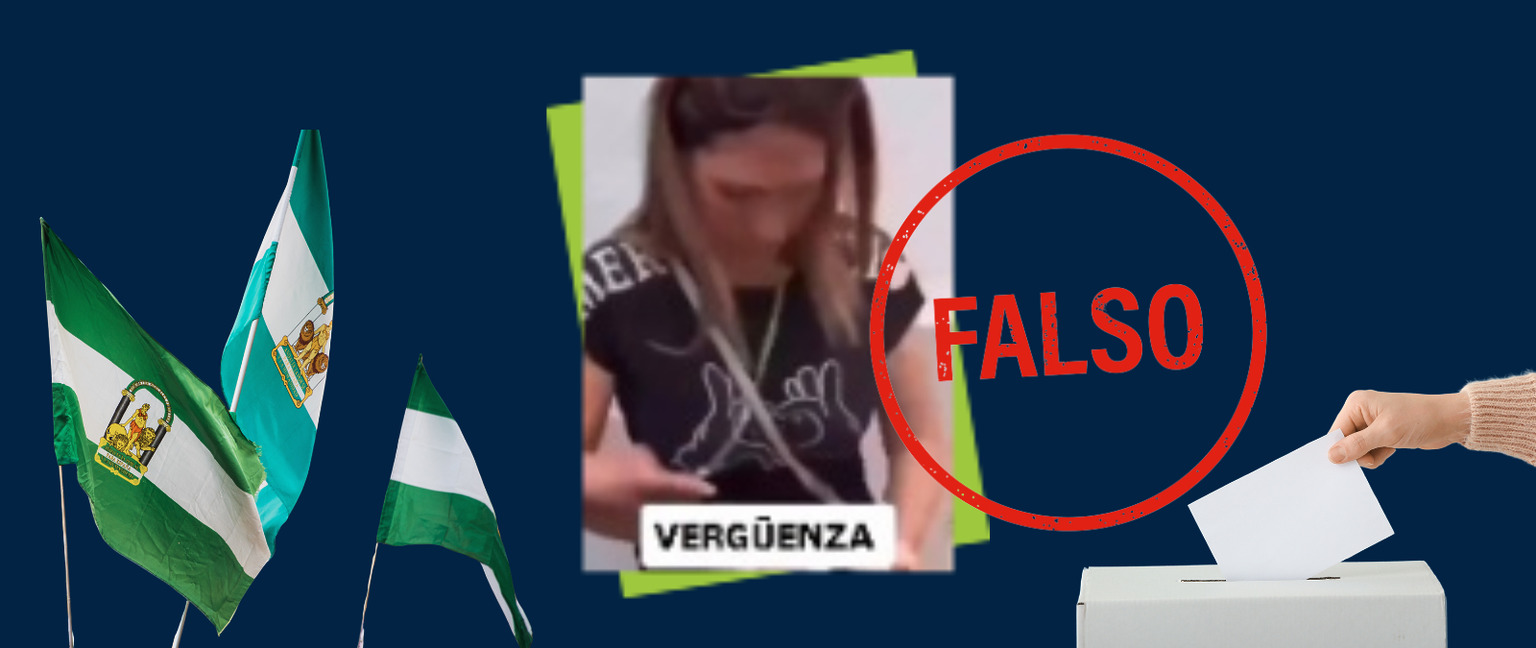Esta mujer que le quita el voto a una anciana no es apoderada de Adelante Andalucía