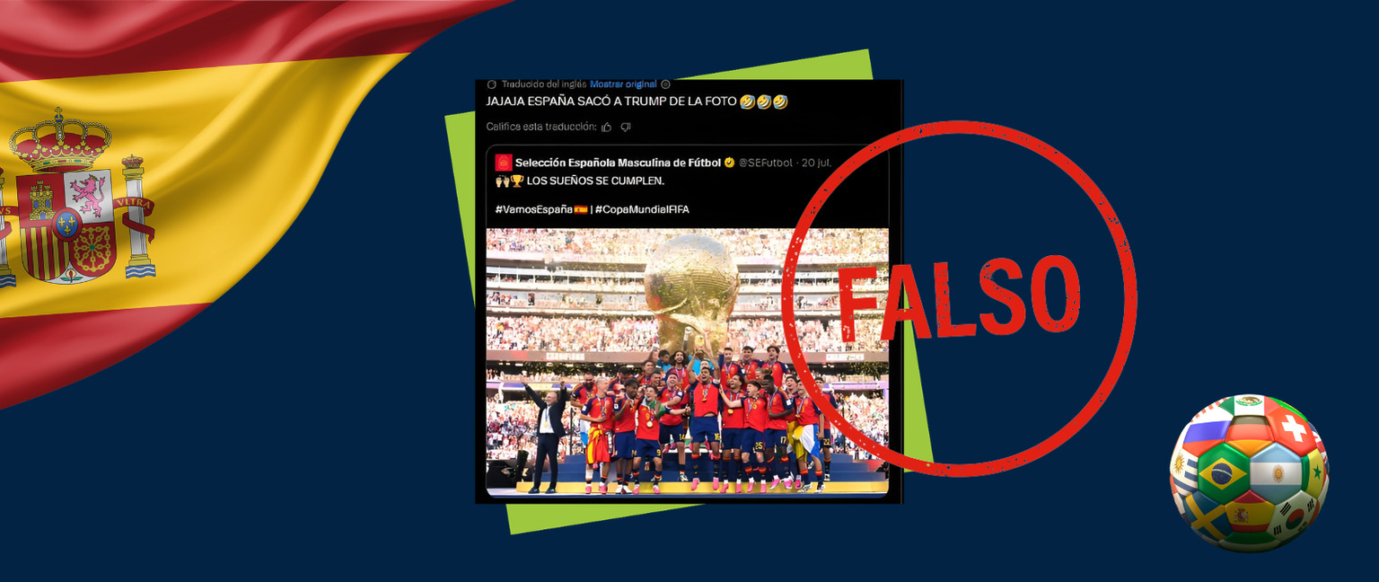 La selección española no alteró esta foto para eliminar a Donald Trump