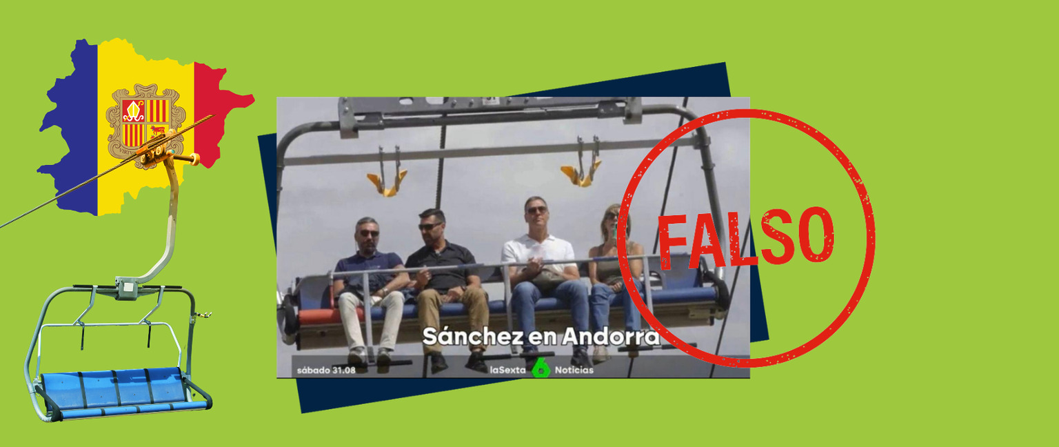 Esta imagen de Sánchez en un telesilla en Andorra no es actual