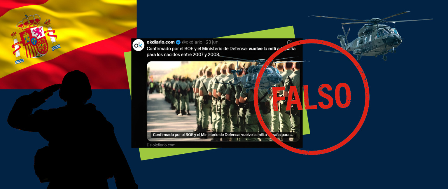 Es falso que vuelva la mili para los nacidos en 2008