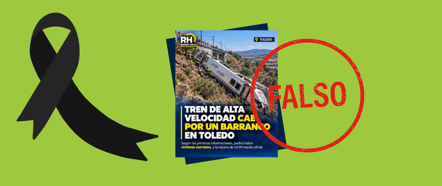 Accidente Urda: esta imagen de un tren descarrilado por un barranco es falsa